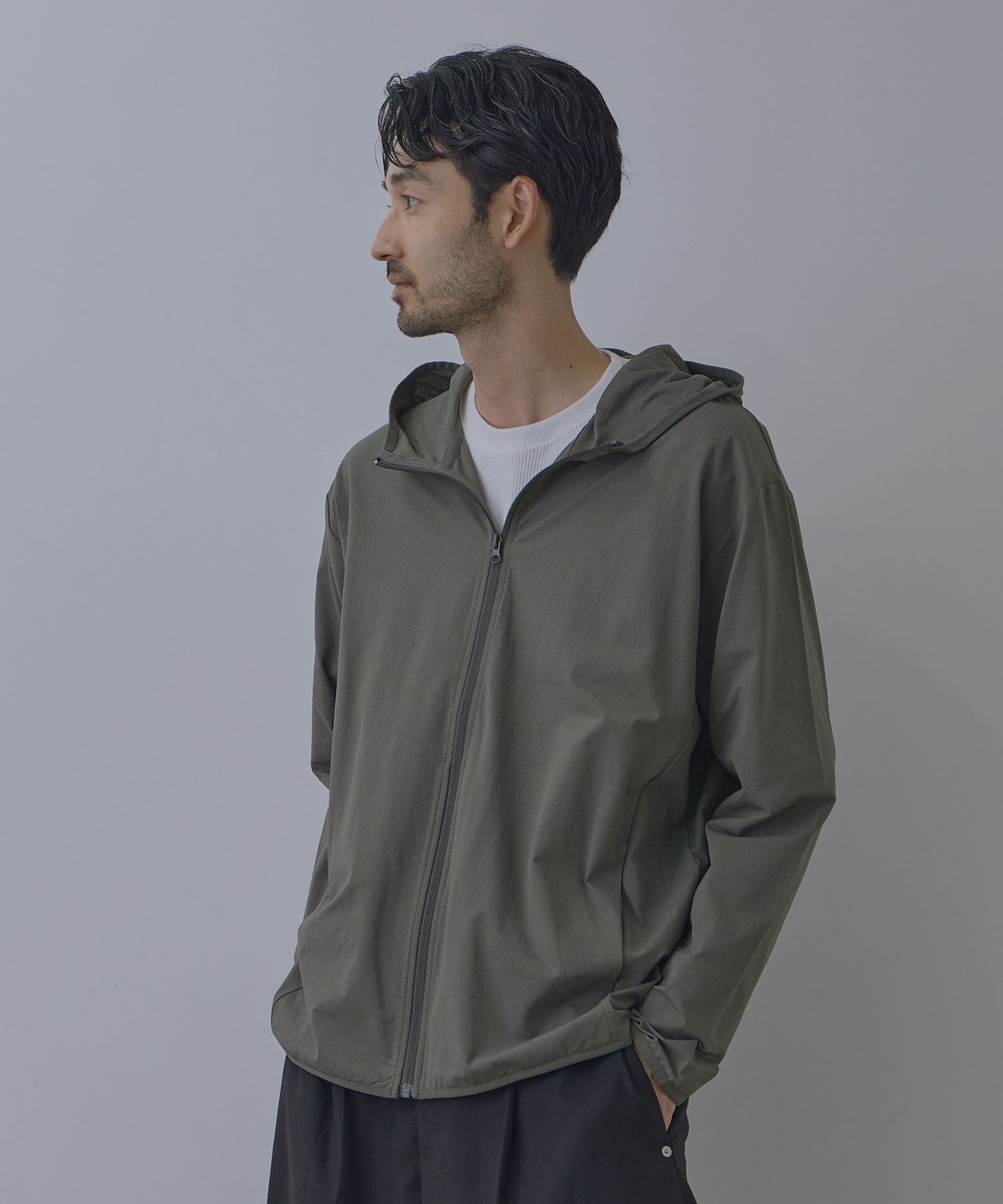 Real Standard テックジョーゼットZIPパーカー UVカット 吸水速乾 イージーケア メンズ