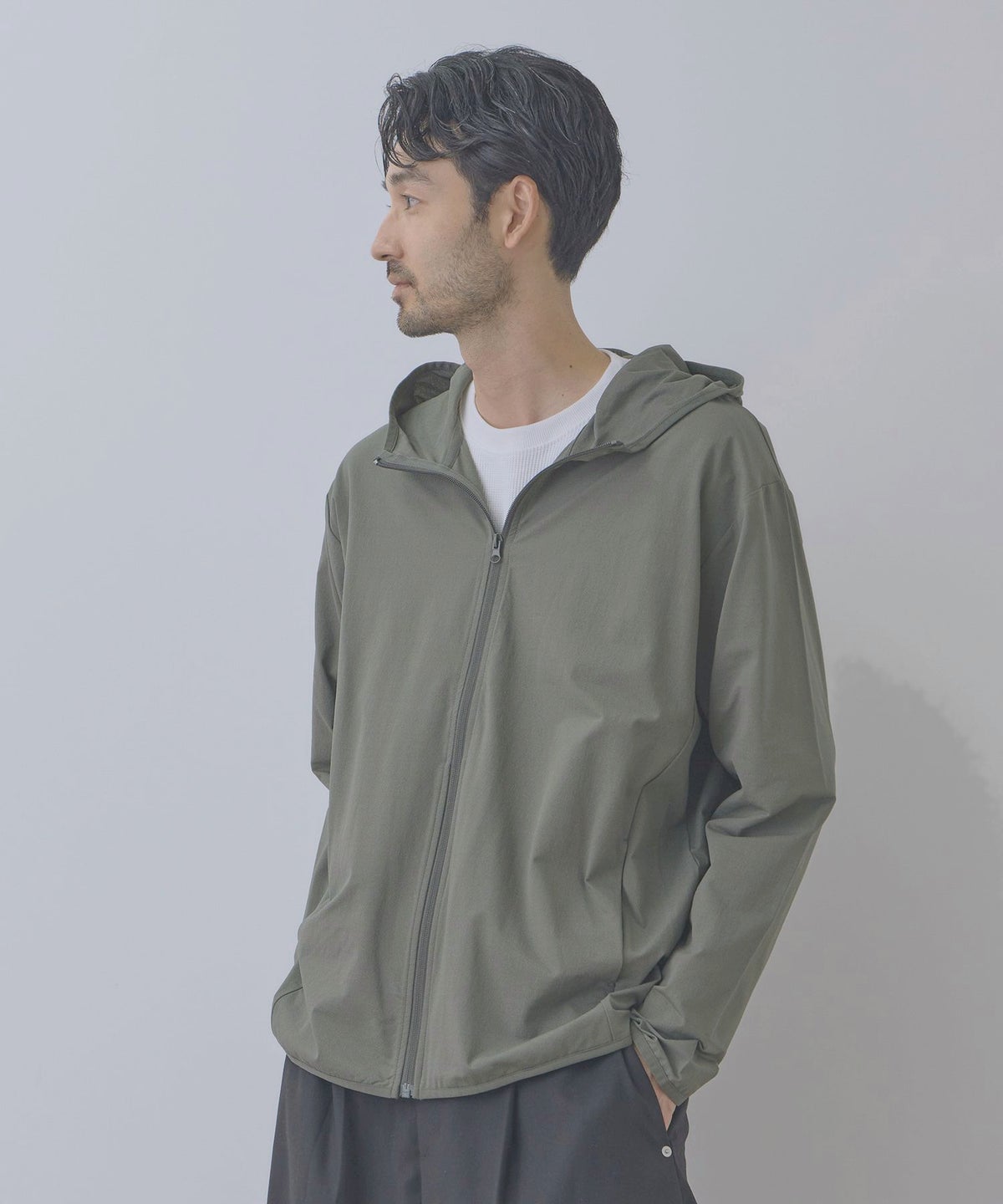 Real Standard テックジョーゼットZIPパーカー UVカット 吸水速乾 イージーケア メンズ