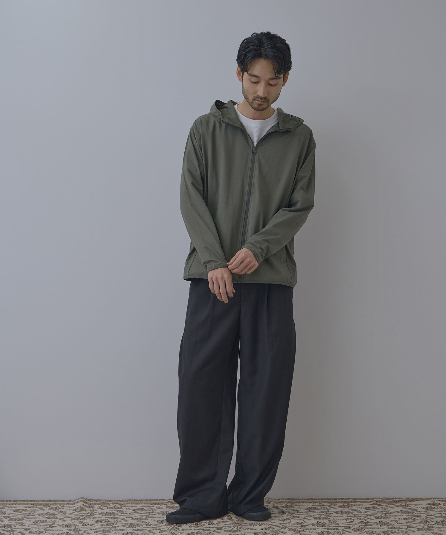 Real Standard テックジョーゼットZIPパーカー UVカット 吸水速乾 メンズ