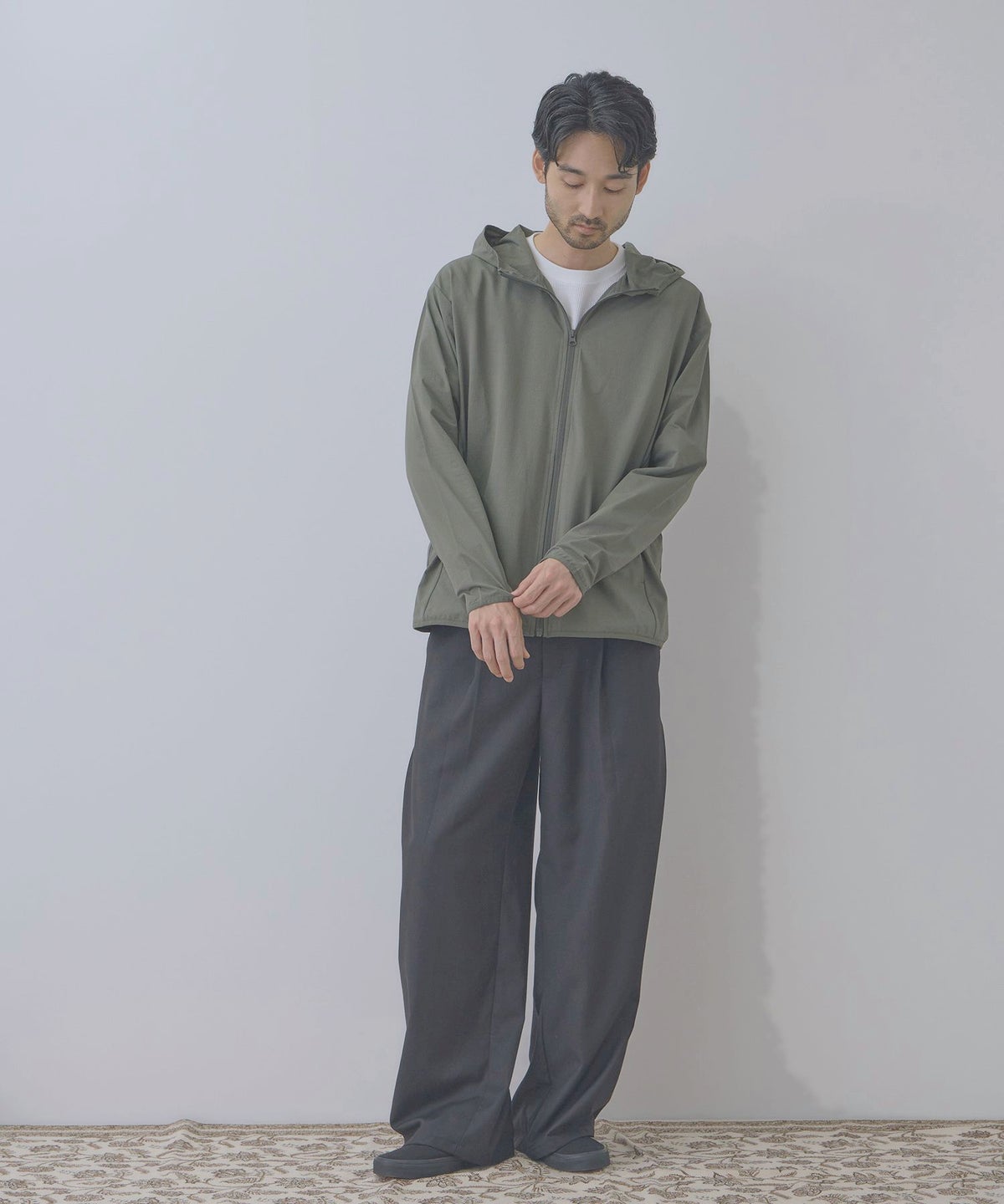 Real Standard テックジョーゼットZIPパーカー UVカット 吸水速乾 イージーケア メンズ