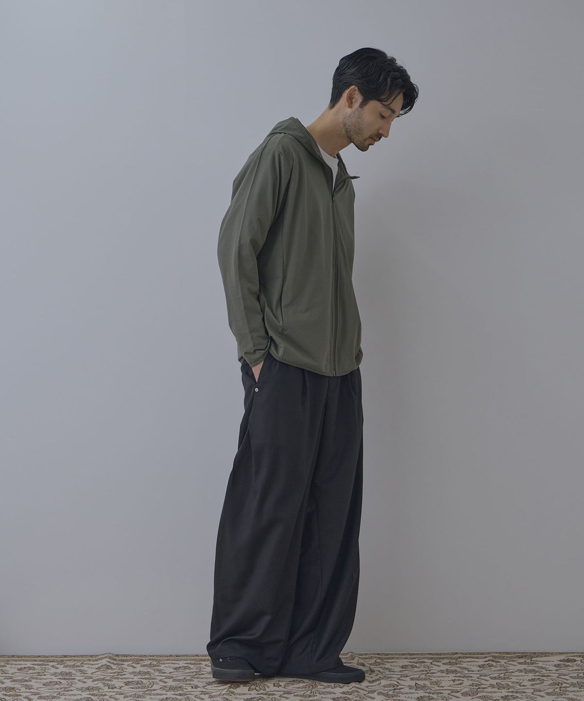 Real Standard テックジョーゼットZIPパーカー UVカット 吸水速乾 イージーケア メンズ