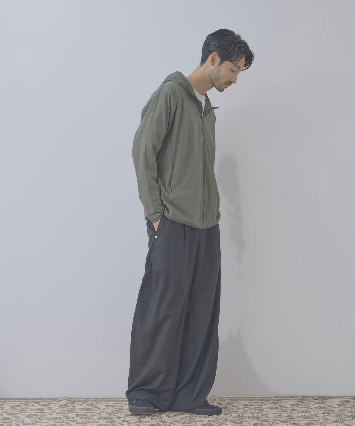 Real Standard テックジョーゼットZIPパーカー UVカット 吸水速乾 イージーケア メンズ