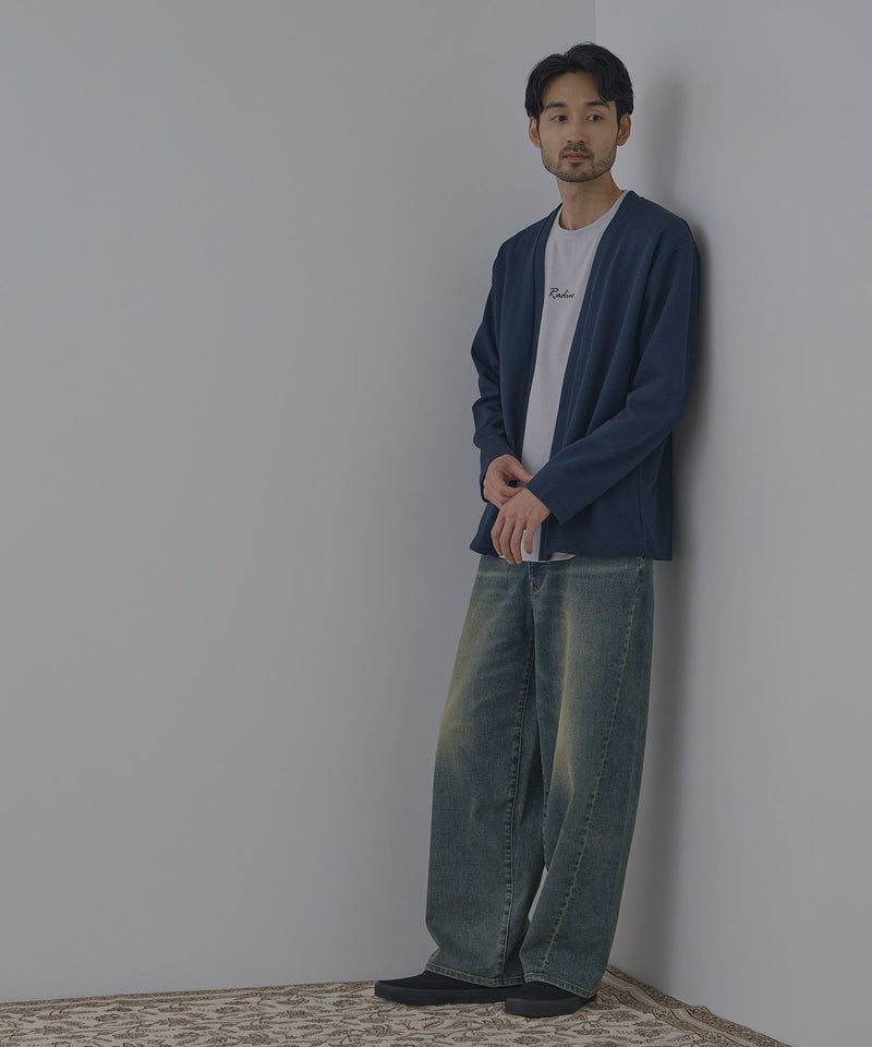 Real Standard  鹿の子着流しカーディガン＆Tシャツ アンサンブル メンズ商品画像-9
