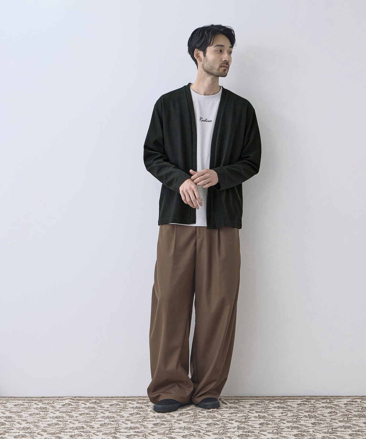 Real Standard 鹿の子着流しカーディガン＆Tシャツ アンサンブル メンズ