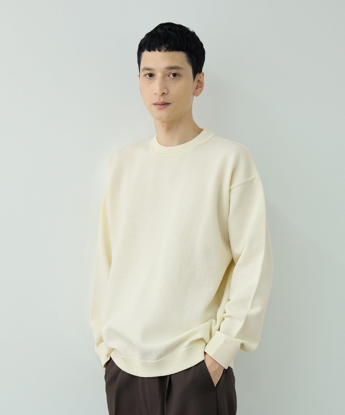URBAN COLLECTION 鹿の子編みクルーネックニット メンズ