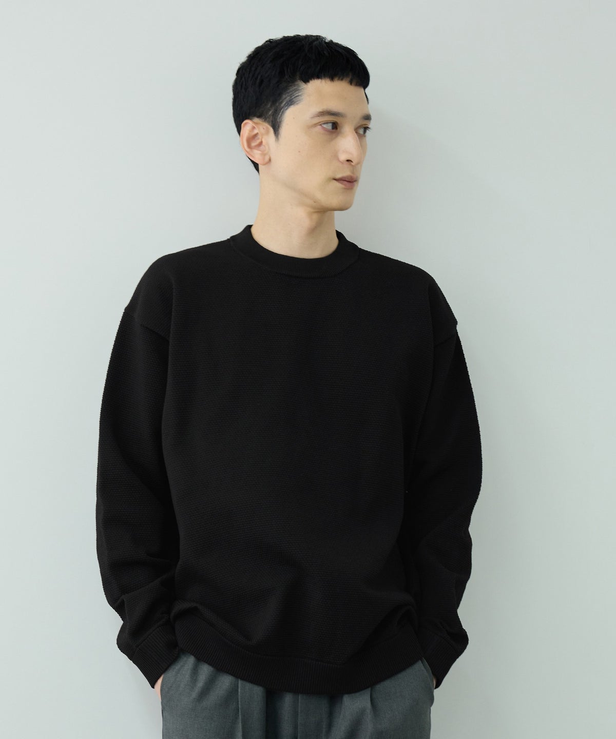 URBAN COLLECTION 鹿の子編みクルーネックニット メンズ