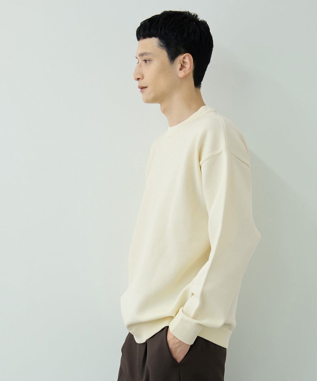 URBAN COLLECTION 鹿の子編みクルーネックニット メンズ