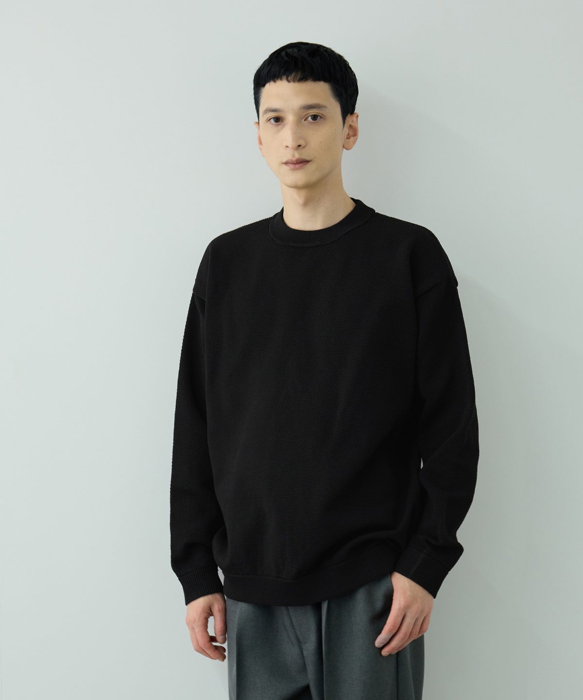 URBAN COLLECTION 鹿の子編みクルーネックニット メンズ