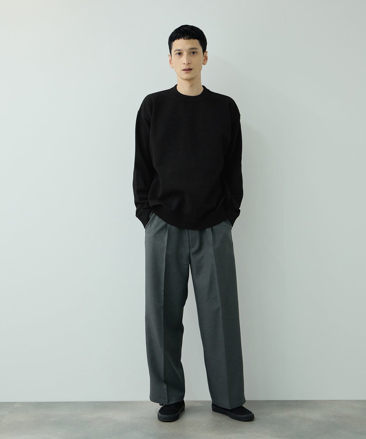URBAN COLLECTION 鹿の子編みクルーネックニット メンズ