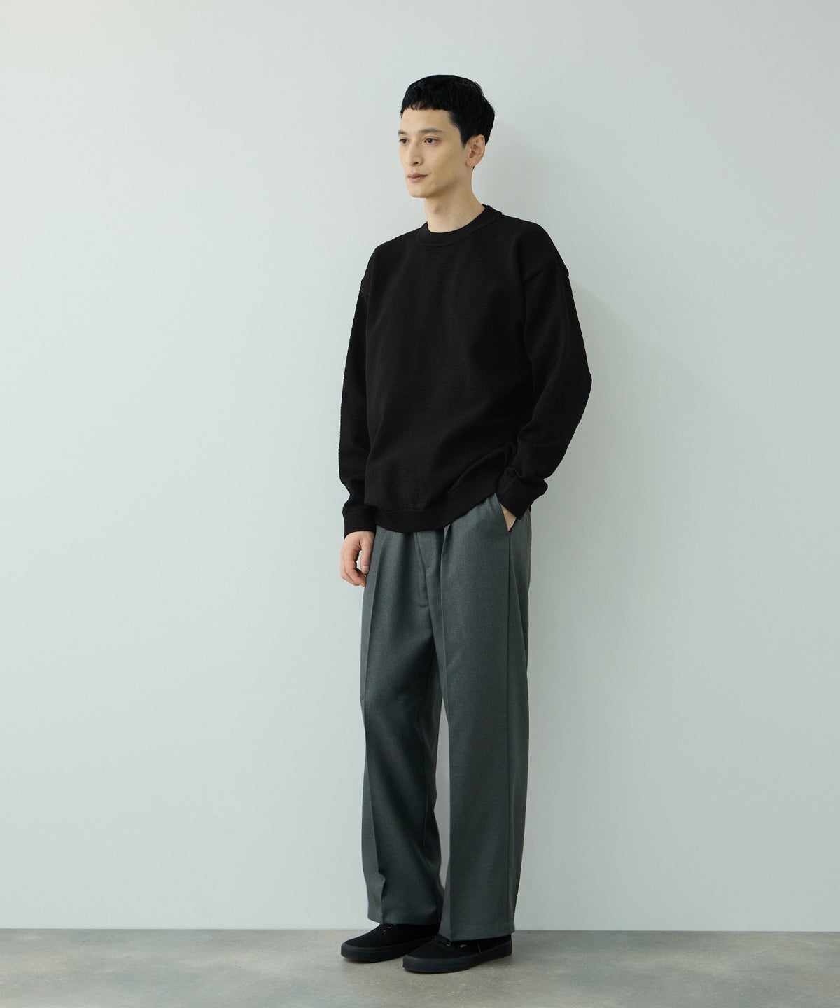 URBAN COLLECTION 鹿の子編みクルーネックニット メンズ
