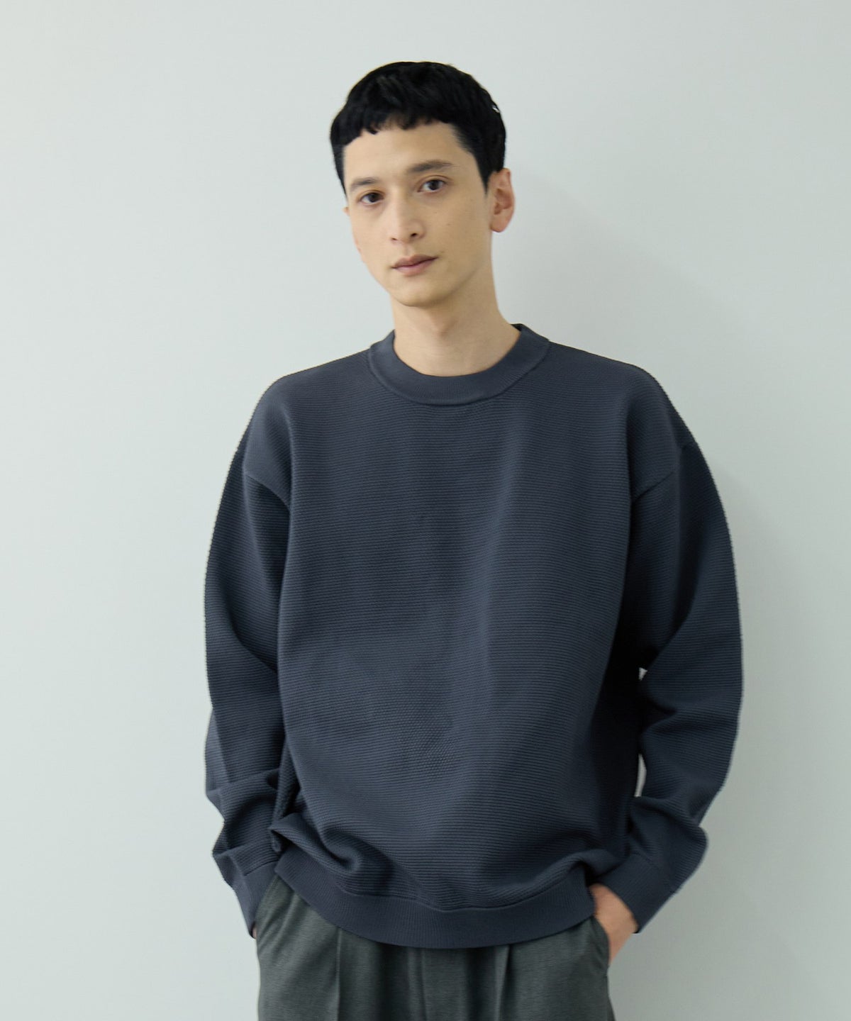 URBAN COLLECTION 鹿の子編みクルーネックニット メンズ