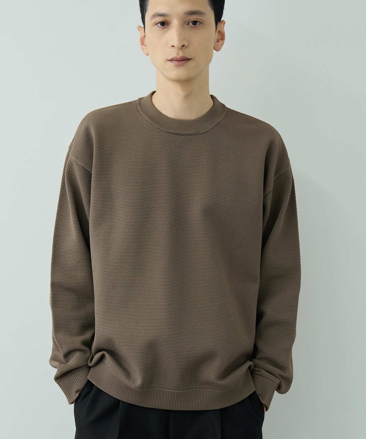 URBAN COLLECTION 鹿の子編みクルーネックニット メンズ