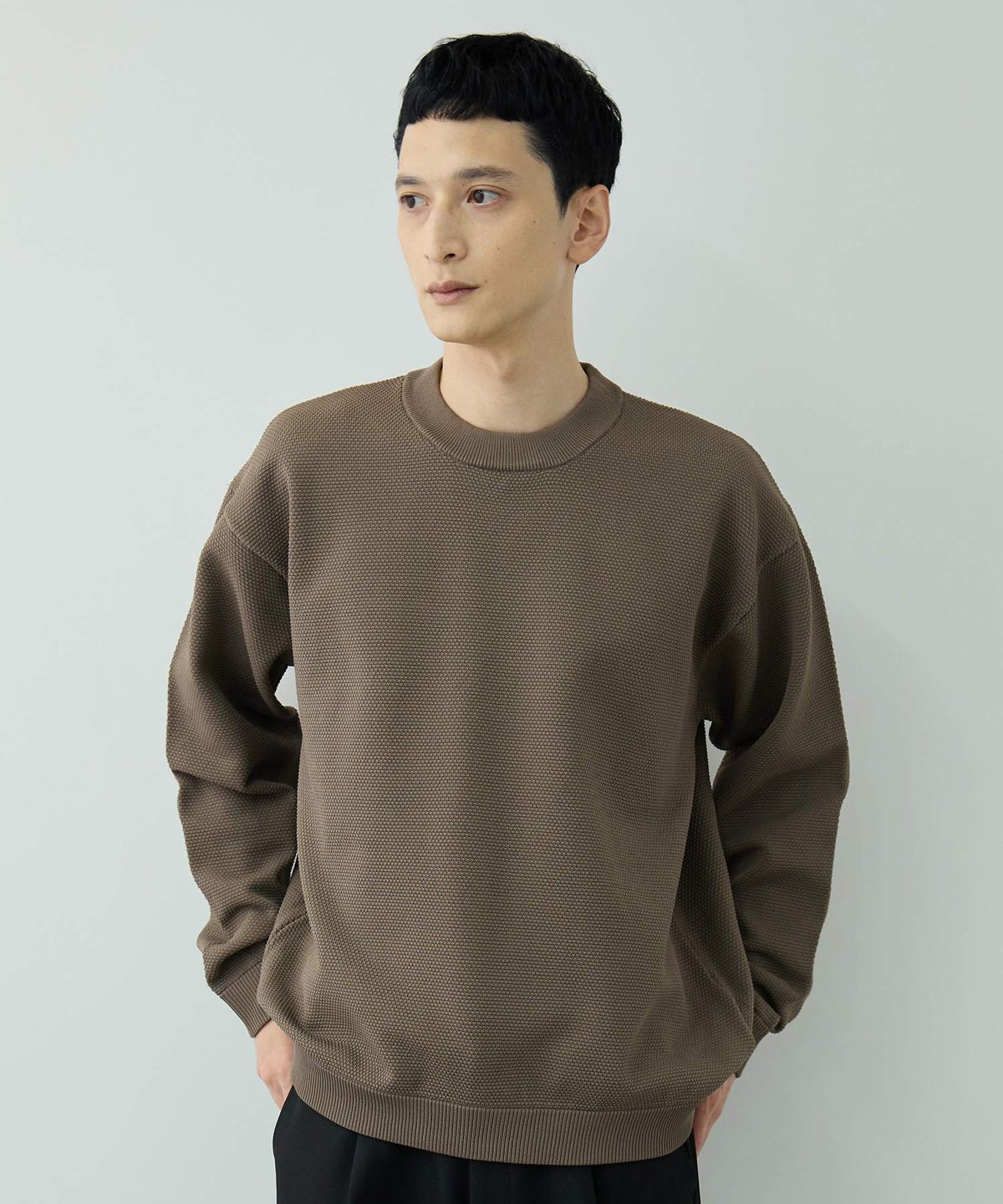 URBAN COLLECTION 鹿の子編みクルーネックニット メンズ
