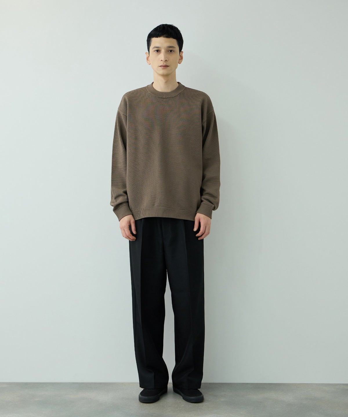URBAN COLLECTION 鹿の子編みクルーネックニット メンズ