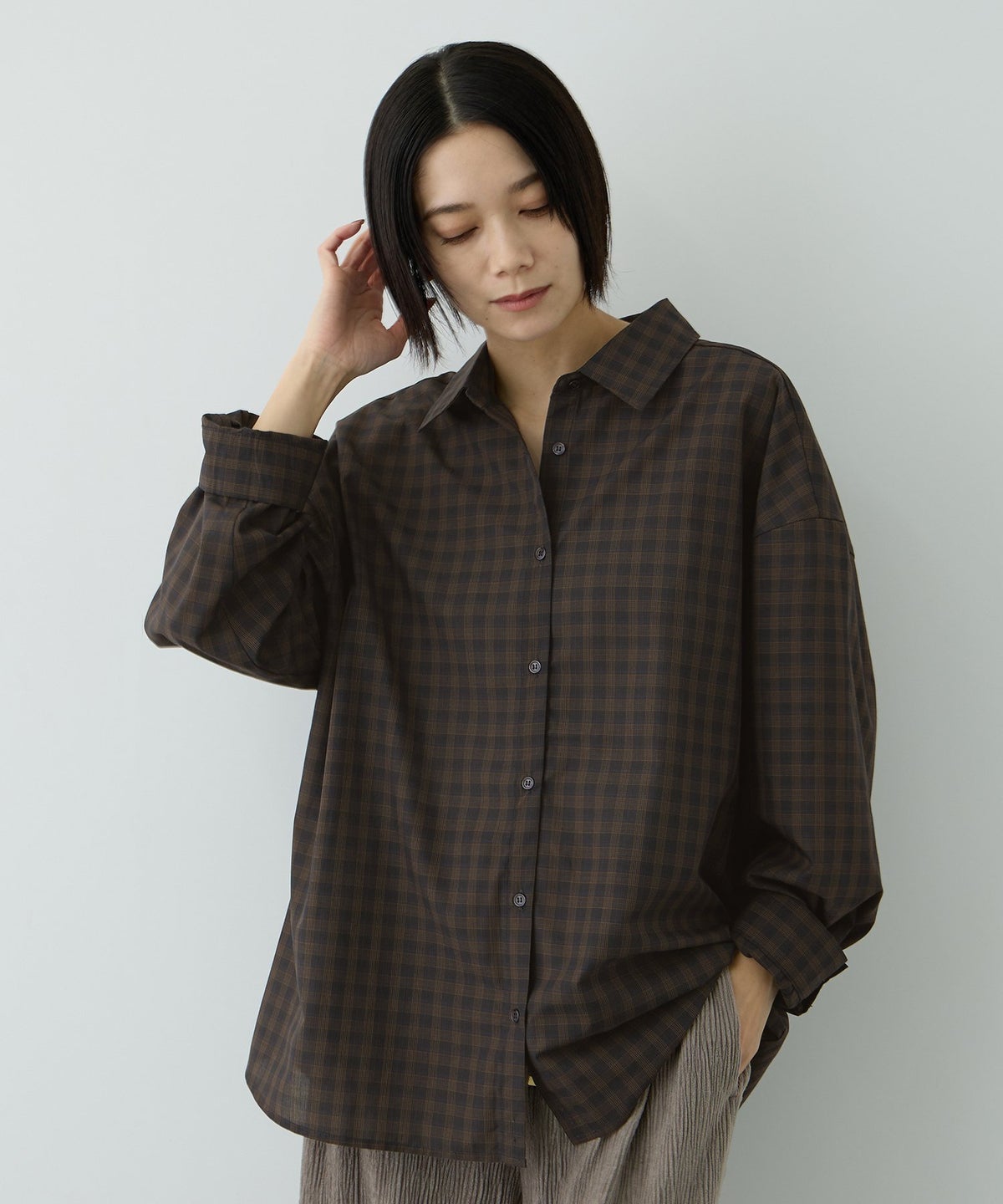 Free Nature 3WAYシアーチェックシャツ レディース