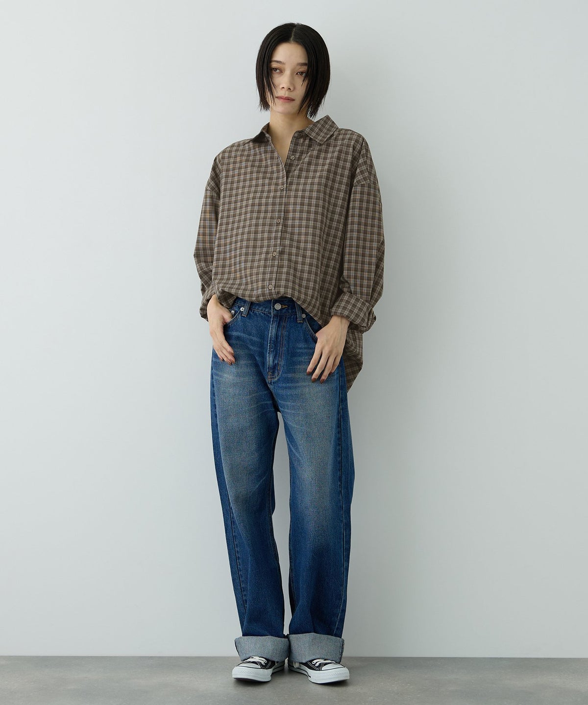 Free Nature 3WAYシアーチェックシャツ レディース
