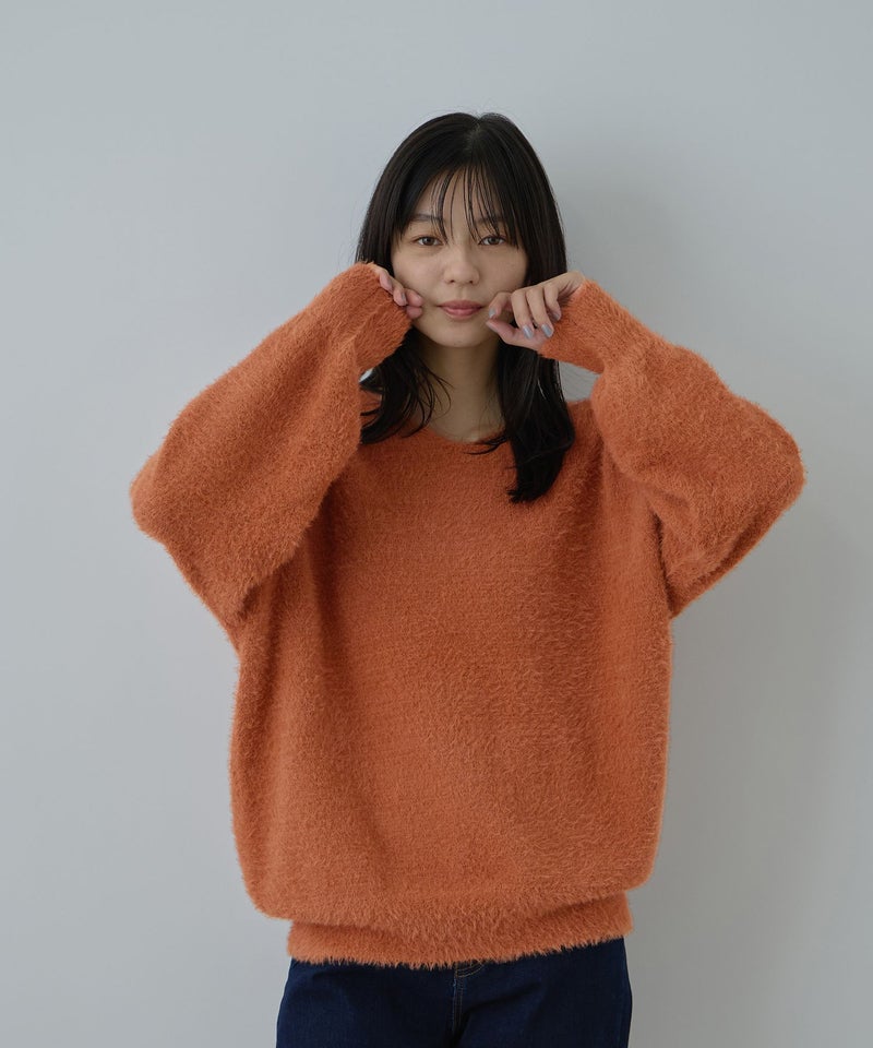 Free Nature フェザーヤーンVネックニット レディース商品画像-3