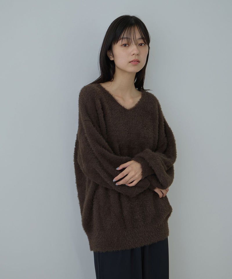 Free Nature フェザーヤーンVネックニット レディース商品画像-4