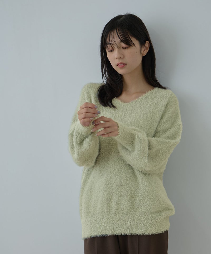 Free Nature フェザーヤーンVネックニット レディース商品画像-5