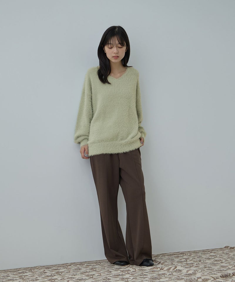 Free Nature フェザーヤーンVネックニット レディース商品画像-10
