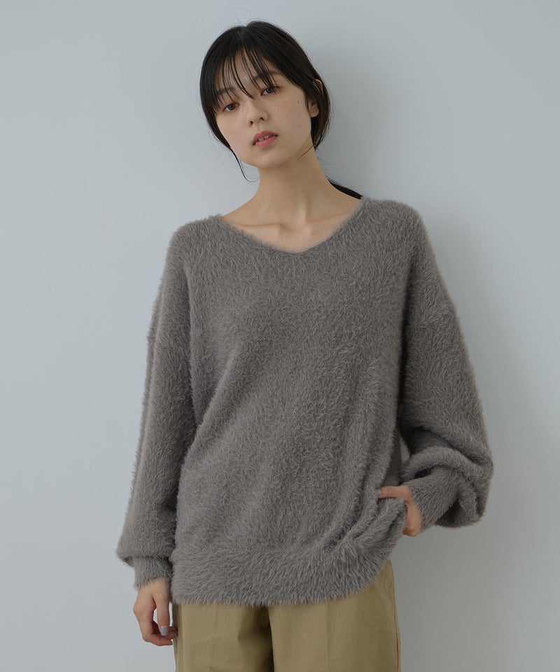 Free Nature フェザーヤーンVネックニット レディース商品画像-12