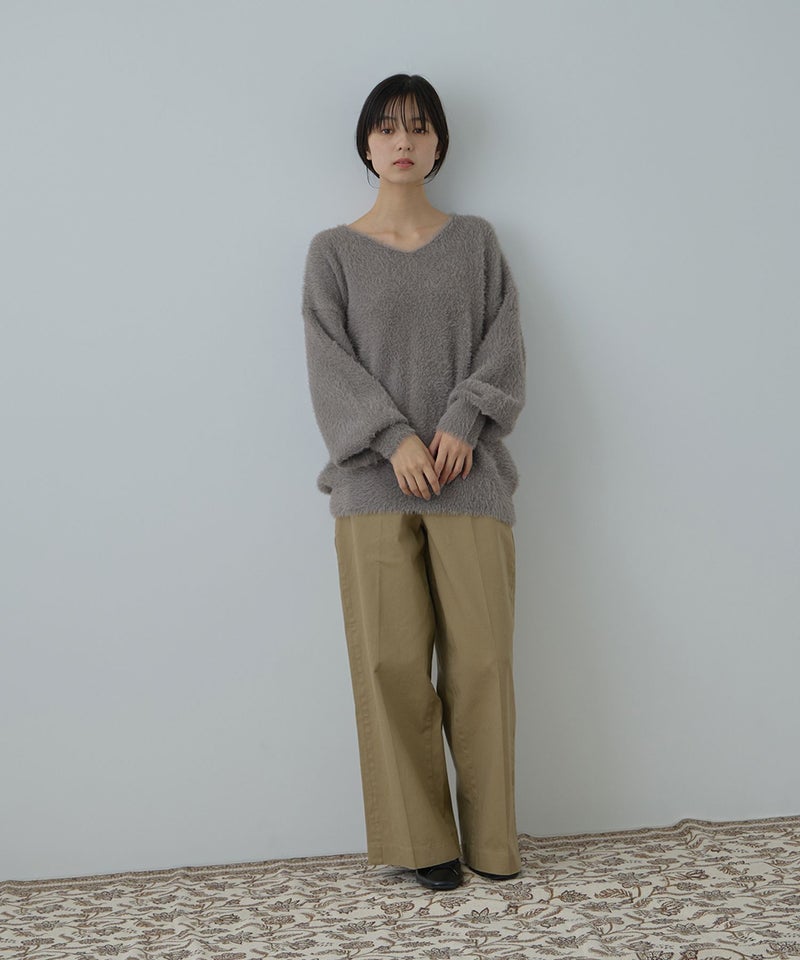 Free Nature フェザーヤーンVネックニット レディース商品画像-13