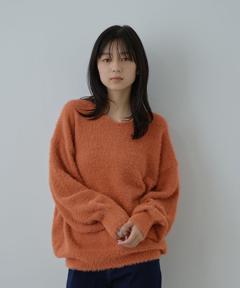 Free Nature フェザーヤーンVネックニット レディース商品画像-15