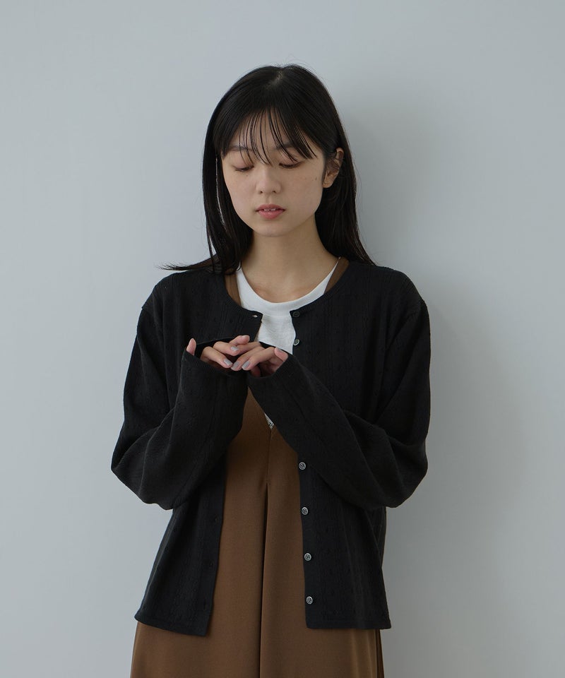Free Nature アイレットクルーネックカーディガン レディース商品画像-2