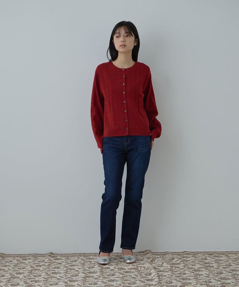 Free Nature アイレットクルーネックカーディガン レディース商品画像-8