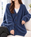 Free Nature  フェザーヤーンVネックカーディガン レディース商品サムネイル-1