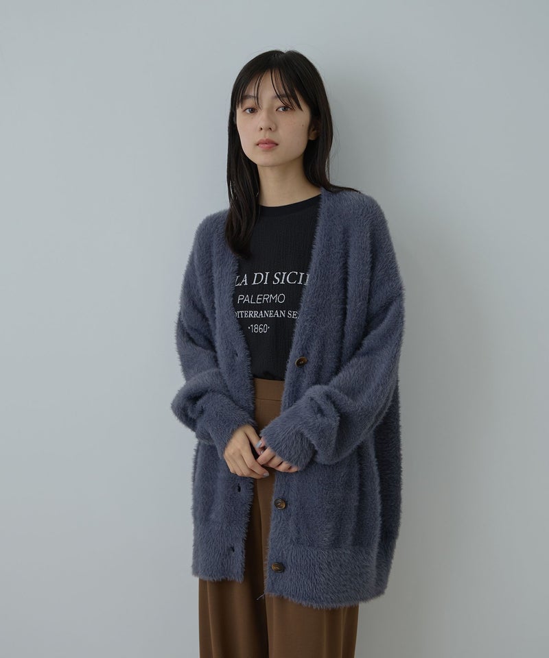 Free Nature  フェザーヤーンVネックカーディガン レディース商品画像-3