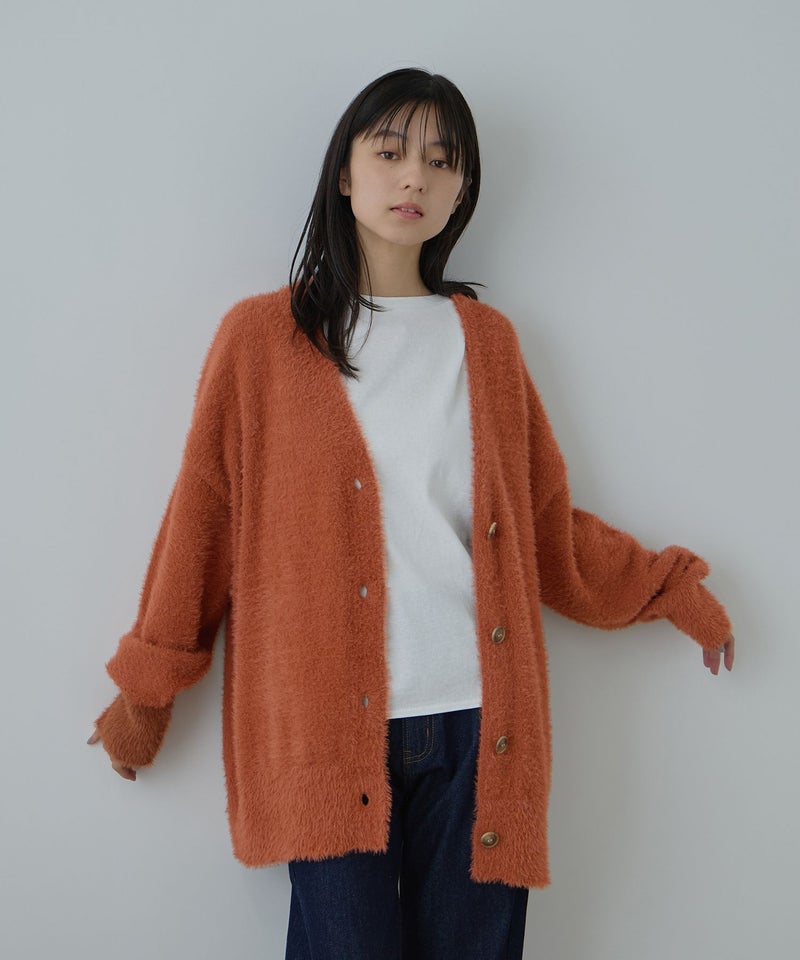 Free Nature  フェザーヤーンVネックカーディガン レディース商品画像-4
