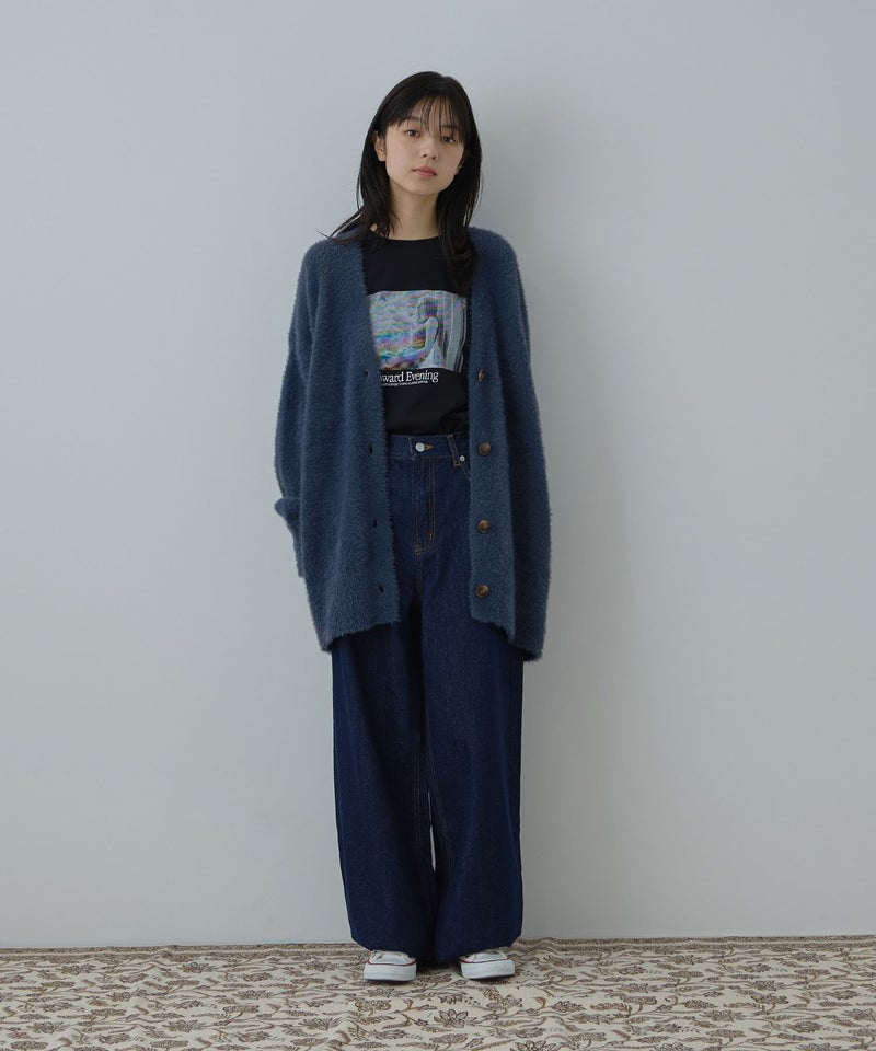 Free Nature フェザーヤーンVネックカーディガン レディース商品画像-13