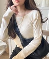 Classical Elf デコルテラインを美しく演出。クルーネックリブトップス(長袖) 商品サムネイル-14