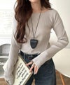 Classical Elf デコルテラインを美しく演出。クルーネックリブトップス(長袖) 商品サムネイル-30