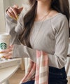 Classical Elf デコルテラインを美しく演出。クルーネックリブトップス(長袖) 商品サムネイル-35
