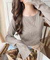 Classical Elf デコルテラインを美しく演出。クルーネックリブトップス(長袖) 商品サムネイル-36