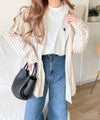 Classical Elf 大人リラックススタイル。ワンポイント刺繍モックネック長袖Tシャツ(無地・ボーダー) 商品サムネイル-8