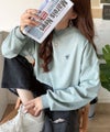 Classical Elf 大人リラックススタイル。ワンポイント刺繍モックネック長袖Tシャツ(無地・ボーダー) 商品サムネイル-30