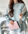 Classical Elf 大人リラックススタイル。ワンポイント刺繍モックネック長袖Tシャツ(無地・ボーダー) 商品サムネイル-33