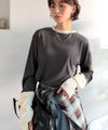 Classical Elf レイヤード見えで仕上げる、きれいめモード。指穴（サムホール）付き袖配色切り替えテレコリブニットプルオーバー（長袖） 商品サムネイル-25