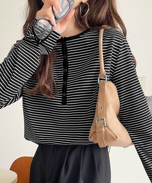 Classical Elf シンプルだからこそ、こだわりたい。シルケット加工ドット釦ヘンリーTシャツ（長袖） 商品画像-4