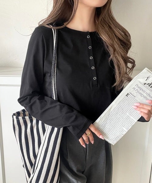 Classical Elf シンプルだからこそ、こだわりたい。シルケット加工ドット釦ヘンリーTシャツ(長袖) 商品画像-20