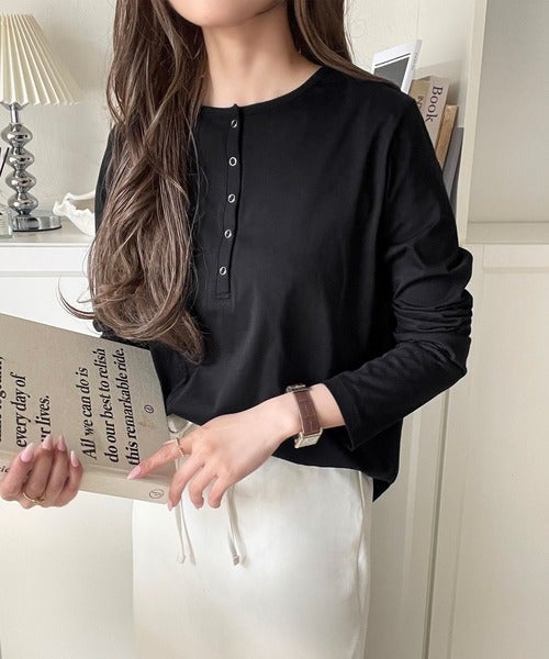 Classical Elf シンプルだからこそ、こだわりたい。シルケット加工ドット釦ヘンリーTシャツ（長袖） 商品画像-25