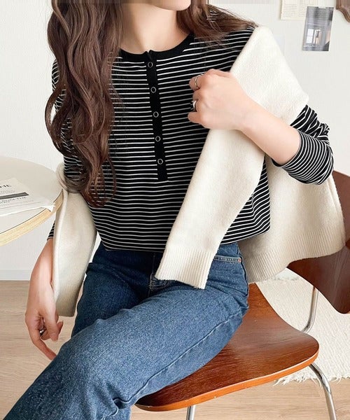 Classical Elf シンプルだからこそ、こだわりたい。シルケット加工ドット釦ヘンリーTシャツ（長袖） 商品画像-27