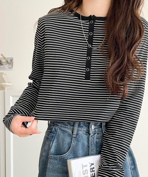 Classical Elf シンプルだからこそ、こだわりたい。シルケット加工ドット釦ヘンリーTシャツ(長袖) 商品画像-34