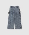 Simplify  サイドレースアップ デニムワイドパンツ キッズ商品サムネイル-1
