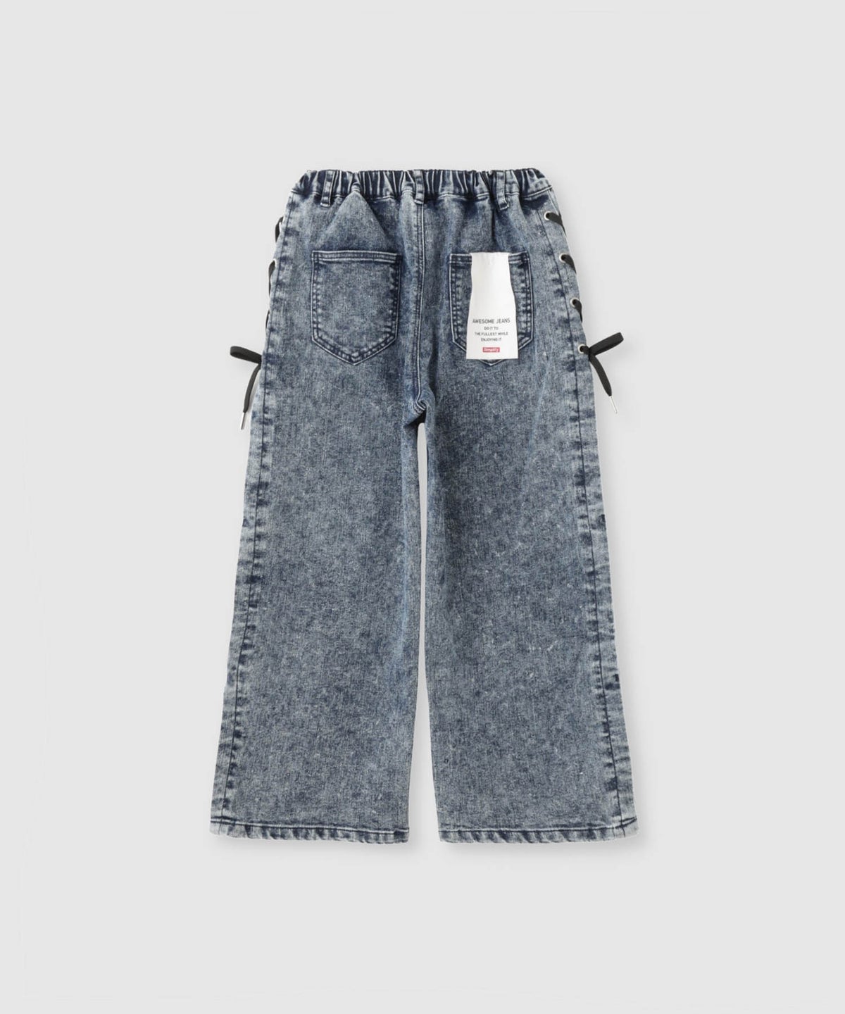 Simplify サイドレースアップ デニムワイドパンツ キッズ