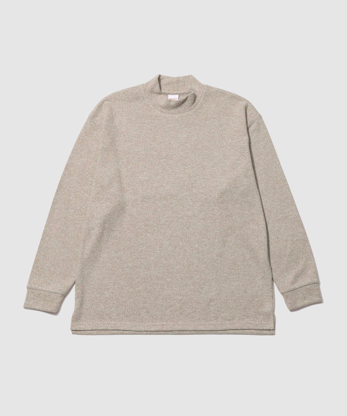 NAVY MAC HEAT あったか滑らかニットフリースTシャツ 長袖モックネック メンズ
