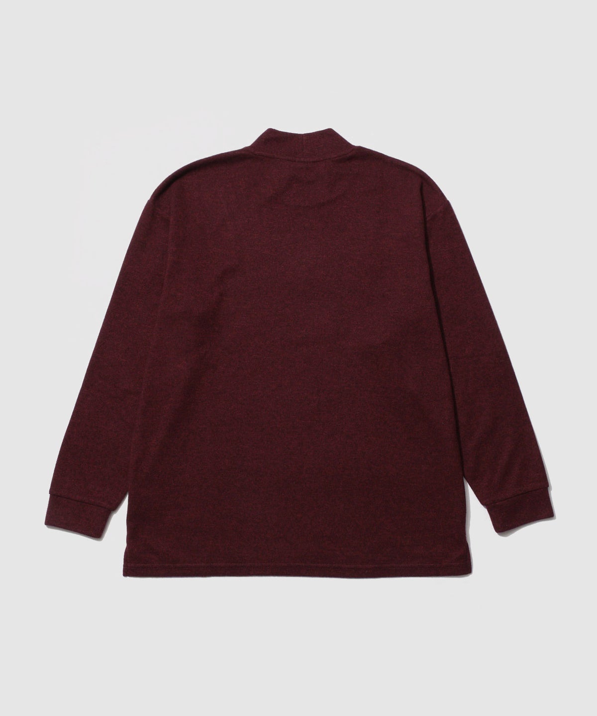 NAVY MAC HEAT あったか滑らかニットフリースTシャツ 長袖モックネック メンズ